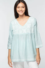 Load image into Gallery viewer, Ramani Embroidered Tops: White & Purple / S/M