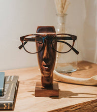 Load image into Gallery viewer, Face Glasses Holder Stand - Hand Carved Indian Rosewood