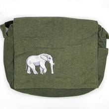 Load image into Gallery viewer, Cotton Messenger Bag with Elephant - Orange