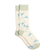 Load image into Gallery viewer, Socks that Protect Pollinators - Medium (Beige Hummingbirds)