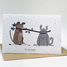 Load image into Gallery viewer, Growing Paper greeting card - Let's Stick Together: Plastic Sleeve