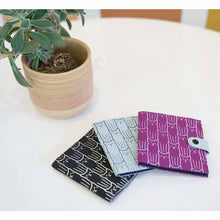 Load image into Gallery viewer, Slim Canvas Square Wallet - Cute Cat Print - Vegan Wallet : Black