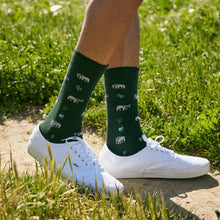Load image into Gallery viewer, Socks that Protect Elephants - Medium (Green Elephants)