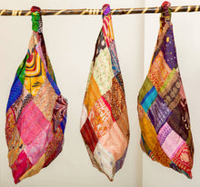 Load image into Gallery viewer, Kantha Silk Triangle Bags
