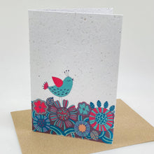 Load image into Gallery viewer, Growing Paper greeting card - Blue Bird: Plastic Sleeve