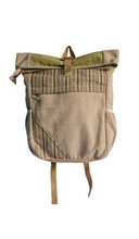 Load image into Gallery viewer, Natural Hemp Roll-Up Top Backpack