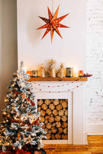 Load image into Gallery viewer, Red & Gold Palm Star Garland