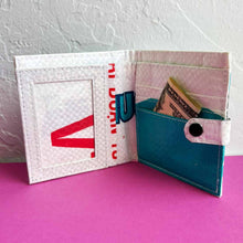 Load image into Gallery viewer, Recycled Feed Bag Wallet - Slim Vegan Wallet - Whale Fish
