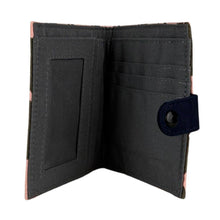 Load image into Gallery viewer, Slim Canvas Square Wallet - Cute Cat Print - Vegan Wallet : Black