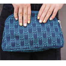 Load image into Gallery viewer, Cat Print Cosmetic Case - Gift for Cat Lovers - Fair Trade: Black