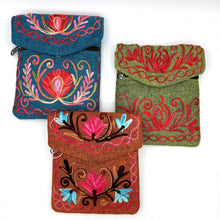 Load image into Gallery viewer, Embroidered Floral 3-Pocket Shoulder Bag