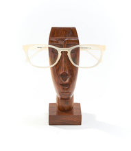 Load image into Gallery viewer, Face Glasses Holder Stand - Hand Carved Indian Rosewood