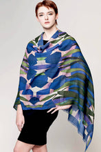 Load image into Gallery viewer, Navita Fine Wool Shawl: Navy & Green