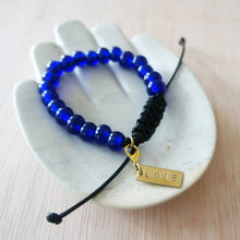 Load image into Gallery viewer, Adjustable Recycled Glass Bracelet - Black