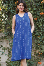 Load image into Gallery viewer, Ikat Handloom Dresses : Navy Blue / S/M