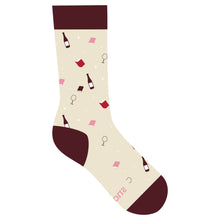 Load image into Gallery viewer, Socks that Give Books - Small (Beige Books and Wine)