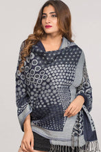 Load image into Gallery viewer, Kalya Wool & Cotton Shawl: Black & Silver