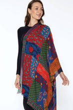 Load image into Gallery viewer, Amiya Fine Wool Shawls: Red Multi Patchwork