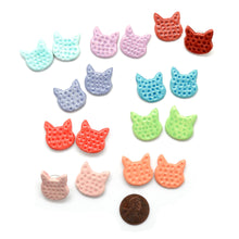 Load image into Gallery viewer, Colorful Ceramic Cat Stud Earrings - Fair Trade & Handmade