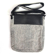 Load image into Gallery viewer, Vegan Recycled Inner Tube and Hemp Urban Crossbody Bag: Charcoal