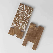 Load image into Gallery viewer, Vasai Mango Wood Phone Stand - Mandala *