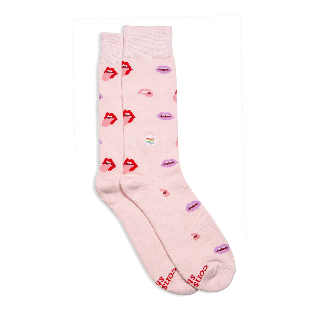 Socks that Save LGBTQ Lives (Pink Lips) - Small