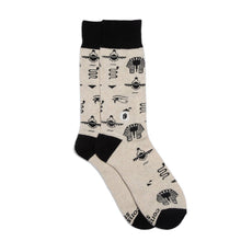 Load image into Gallery viewer, Socks that Give Books - Small (Ivory Hieroglyphics)