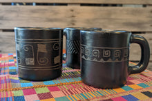 Load image into Gallery viewer, Black Ceramic Handled Mug with Etching