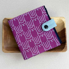Load image into Gallery viewer, Slim Canvas Square Wallet - Cute Cat Print - Vegan Wallet : Black
