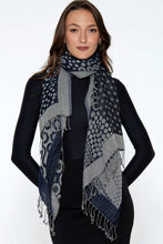 Load image into Gallery viewer, Kalya Wool &amp; Cotton Shawl: Black &amp; Silver
