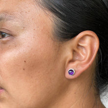 Load image into Gallery viewer, Amethyst Sterling Silver Stud Earrings
