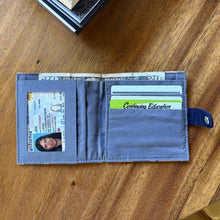 Load image into Gallery viewer, Slim Canvas Square Wallet - Cute Cat Print - Vegan Wallet : Black
