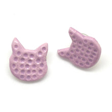 Load image into Gallery viewer, Colorful Ceramic Cat Stud Earrings - Fair Trade &amp; Handmade
