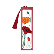 Load image into Gallery viewer, Handmade Quilled Paper Red and Orange Poppies Bookmark
