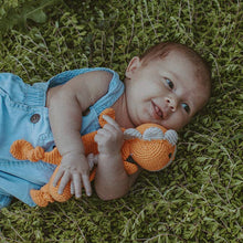 Load image into Gallery viewer, Dinosaur Lovey - Organic Cotton - Orange
