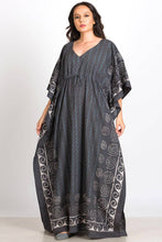 Load image into Gallery viewer, Spiral Block Print Kaftan Dresses: Indigo
