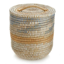 Load image into Gallery viewer, Tall Lidded Seashore Basket
