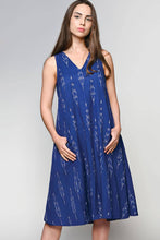 Load image into Gallery viewer, Ikat Handloom Dresses : Navy Blue / S/M
