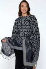 Load image into Gallery viewer, Kalya Wool &amp; Cotton Shawl: Black &amp; Silver
