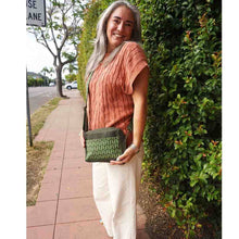 Load image into Gallery viewer, Small Crossbody - Retro Prints - Camera Bag Crossbody : Forest Green
