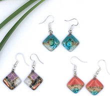 Load image into Gallery viewer, Small Diamond Glass Earrings
