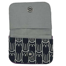 Load image into Gallery viewer, Cotton Canvas Cardholders - Cat Prints - Small Wallet : Black
