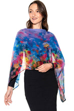 Load image into Gallery viewer, Aloka Cupro Floral Scarves: Sage &amp; Indigo

