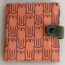 Load image into Gallery viewer, Slim Canvas Square Wallet - Cute Cat Print - Vegan Wallet : Black
