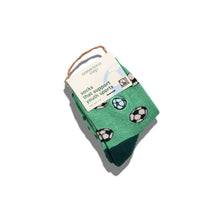 Load image into Gallery viewer, Kids Socks that Support Youth Sports | Green Soccer Balls: Toddler
