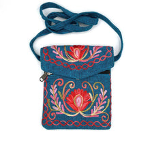 Load image into Gallery viewer, Embroidered Floral 3-Pocket Shoulder Bag
