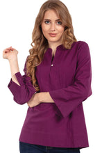 Load image into Gallery viewer, Jewel Tone Flax Linen Tunics: Denim Blue / S/M
