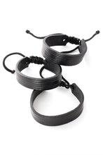 Load image into Gallery viewer, Black Adjustable Leather Bracelet from Kenya - Wide
