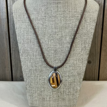 Load image into Gallery viewer, Taracea Wood &amp; Metal Pendant Necklace
