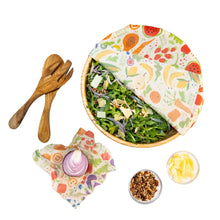 Load image into Gallery viewer, Reusable Beeswax Food Wrap - 3 Wrap (1 Small/1 Medium/1 Large) - Garden Party Print
